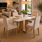 Juego de comedor Provence 4 sillas vidrio Off White 120 x 80 x 80 cm - Miniatura 1