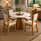 Juego de comedor redondo 4 sillas Imperio Beige 78 x 90 x 90 cm - Miniatura 1
