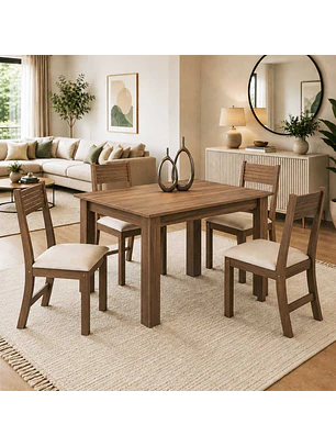 Juego de comedor 4 sillas Destiny Beige 75,1 x 75 x 110 cm