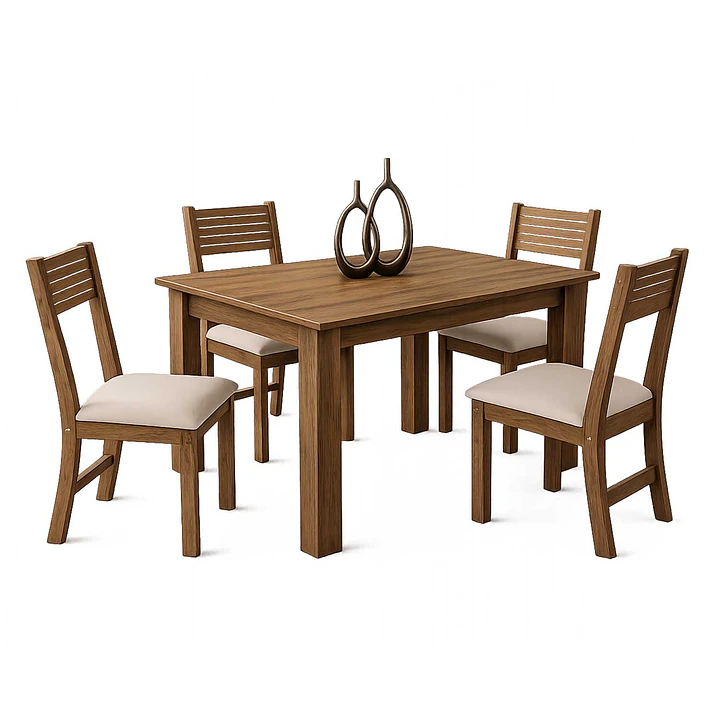 Juego de comedor 4 sillas Destiny Beige 75,1 x 75 x 110 cm 2