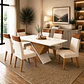 Juego de Comedor 6 sillas Elite Beige 82 cm x 90 cm x 180 cm - Miniatura 1
