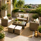 Juego Living Terraza Brisbane Caramelo 6 Personas - Miniatura 1