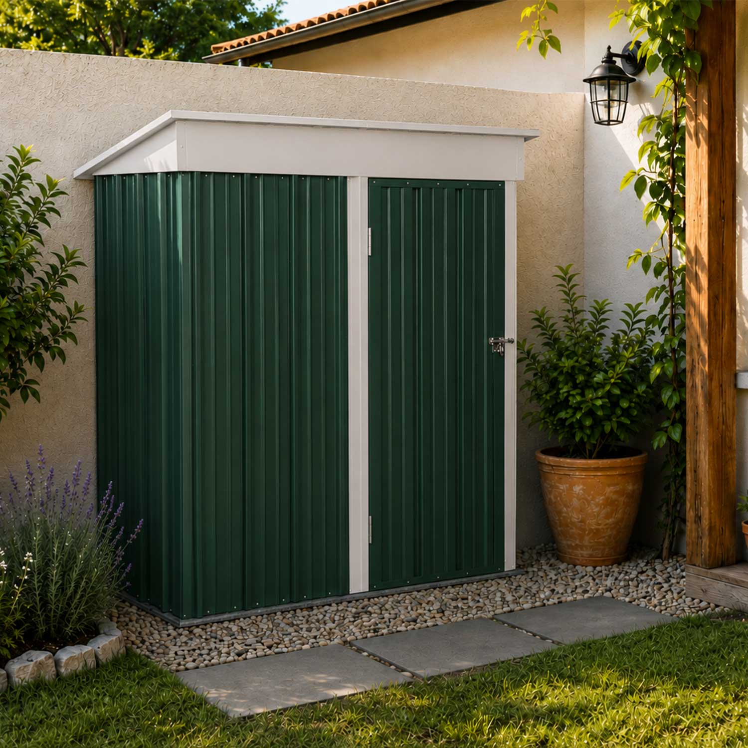 Bodega Jardín Con Repisas 162x92x180 Boxshed Verde