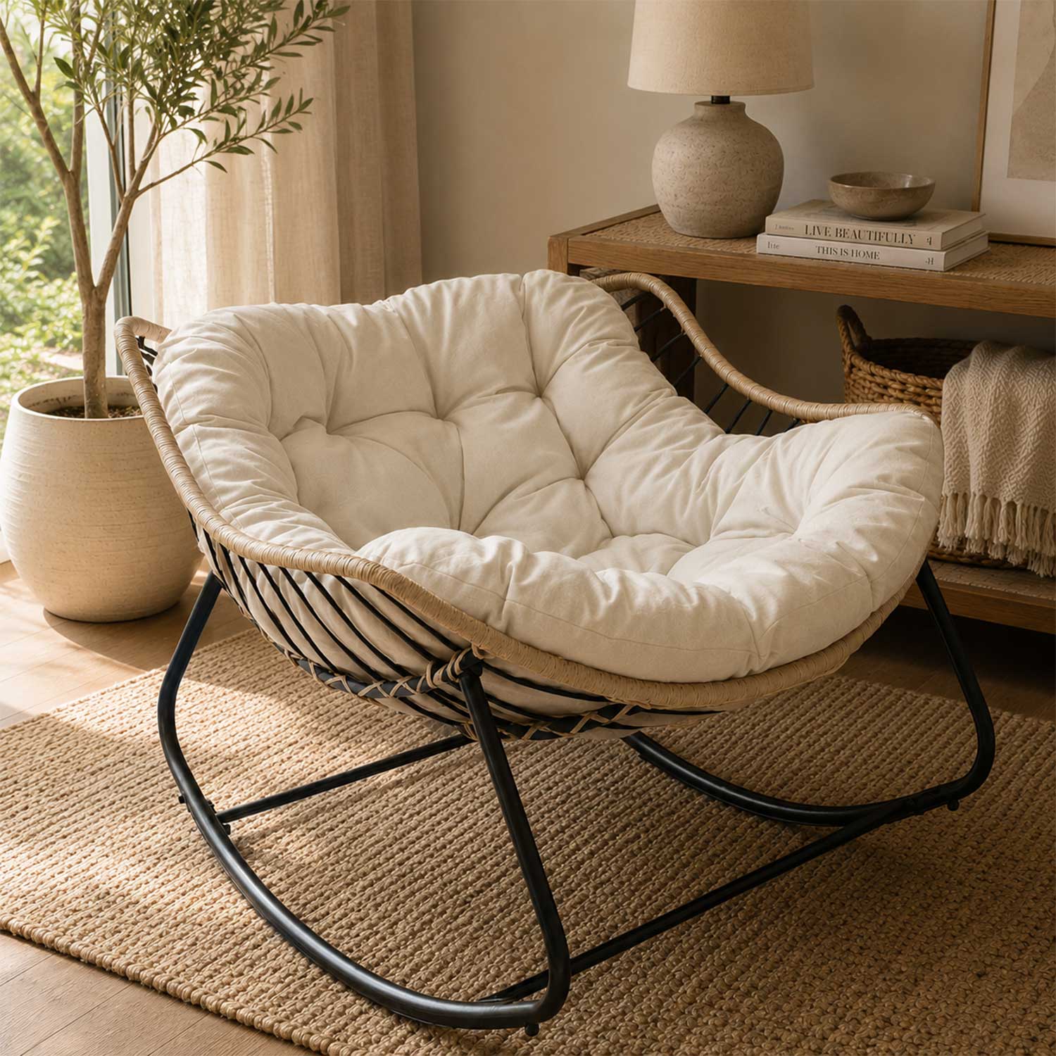 Silla Mecedora Rocking Chair Natal Marfil