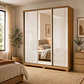 Closet 3 puertas Dallas Freijo / off White con espejo - Miniatura 1