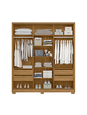 Closet 3 puertas Dallas Freijo / off White con espejo