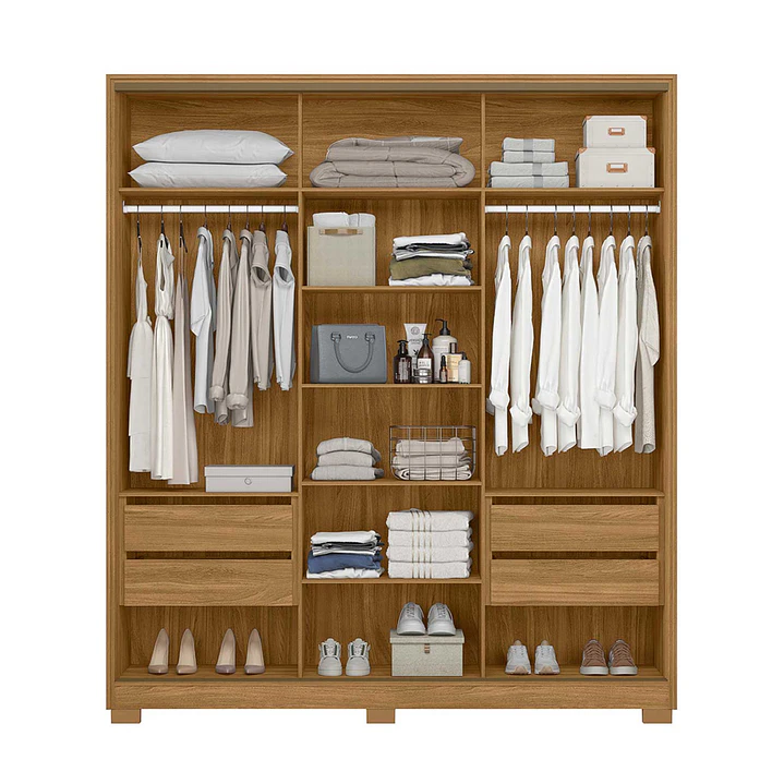 Closet 3 puertas Dallas Freijo / off White con espejo 2