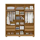 Closet 3 puertas Dallas Freijo / off White con espejo - Miniatura 2