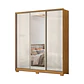 Closet 3 puertas Dallas Freijo / off White con espejo - Miniatura 3