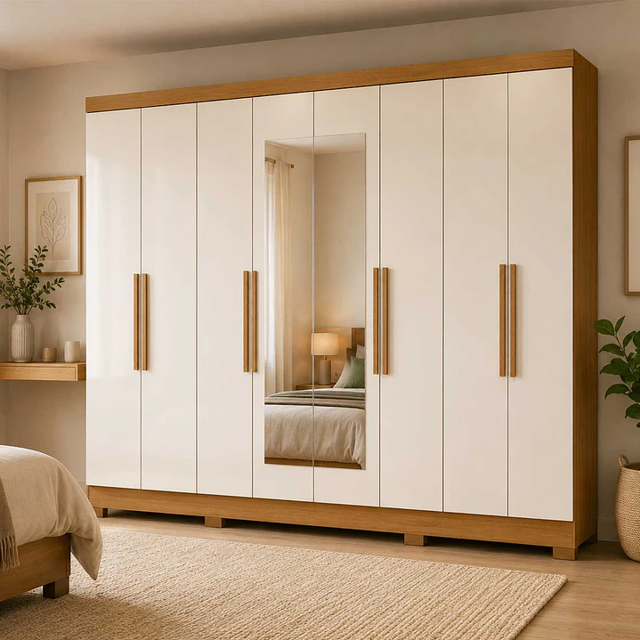 Clóset 8 puertas Diplomata Freijo off White con espejo 1