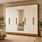 Clóset 8 puertas Diplomata Freijo off White con espejo - Miniatura 1