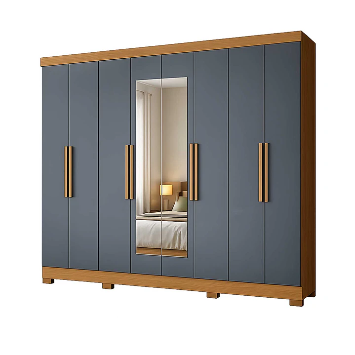 Closet 8 puertas Diplomata Freijo / Cinza con espejo 3