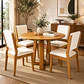 Juego de Comedor Ravello 4 Sillas Beige 100 x 100 x 80 cm - Miniatura 1