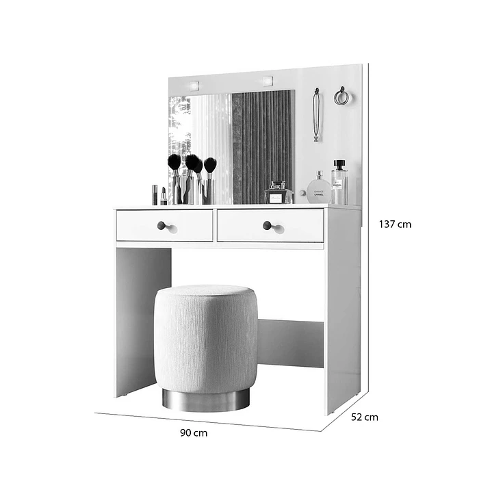 Tocador Ideal con Espejo Blanco 4