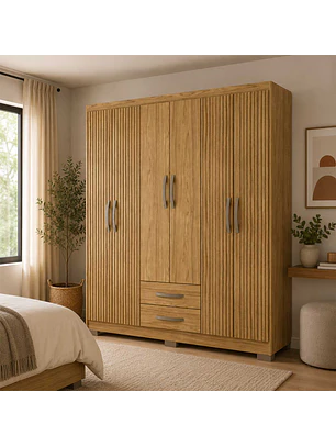 Closet 6 puertas Classic Marrocos Marroco / Ripado 188 x 156,6 x 46,5