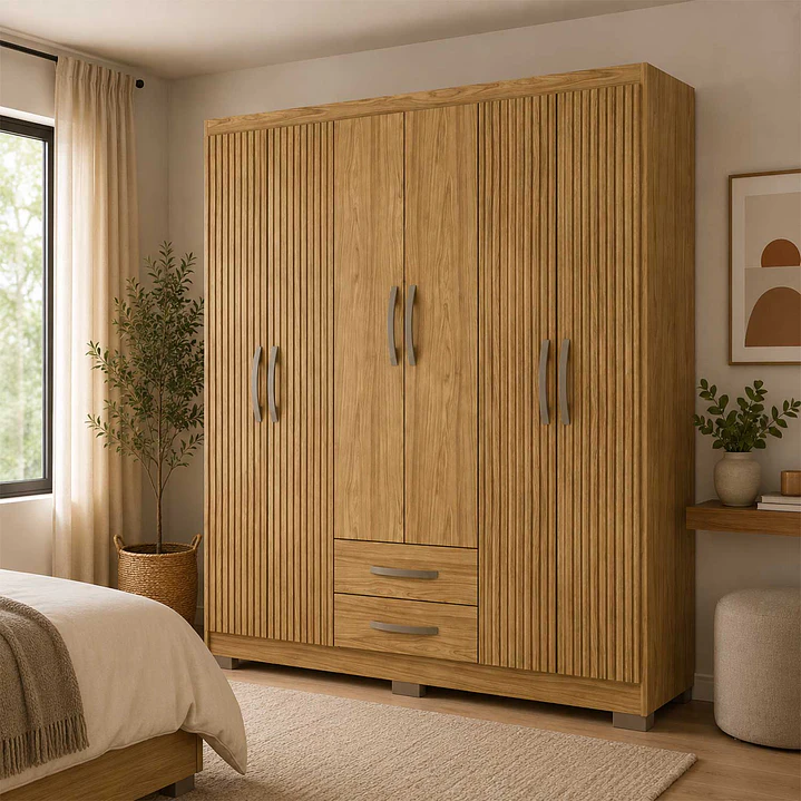Closet 6 puertas Classic Marrocos Marroco / Ripado 188 x 156,6 x 46,5 1