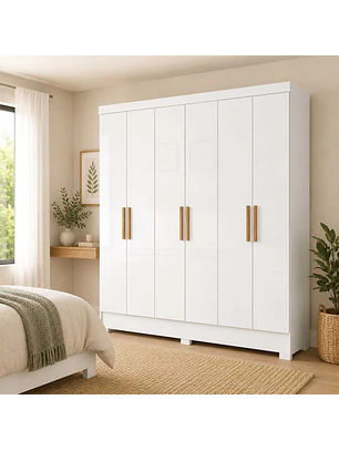 Clóset 6 puertas Nativo blanco 200,6 x 175,2 x 46,2