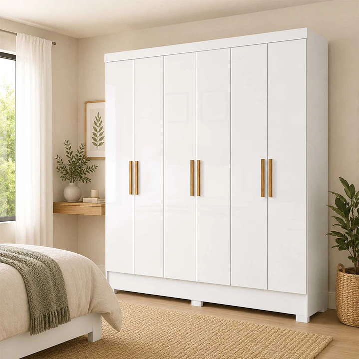 Clóset 6 puertas Nativo blanco 200,6 x 175,2 x 46,2 1