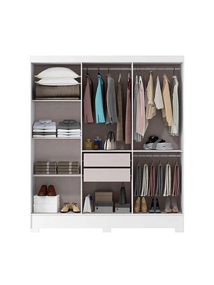 Clóset 6 puertas Nativo blanco 200,6 x 175,2 x 46,2