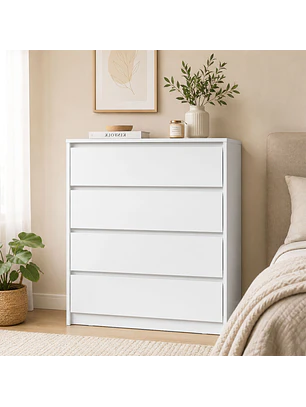 Cómoda Noëlle 4 cajones Blanca 99,2 x 89 x 47,4