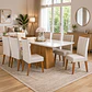 Juego de Comedor 8 sillas Valerio Beige 79,5 x 90 x 200 cm - Miniatura 1