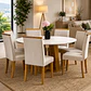 Juego de Comedor Esencia Vidrio 6 Sillas Beige 80 x 135 x 135 cm - Miniatura 1