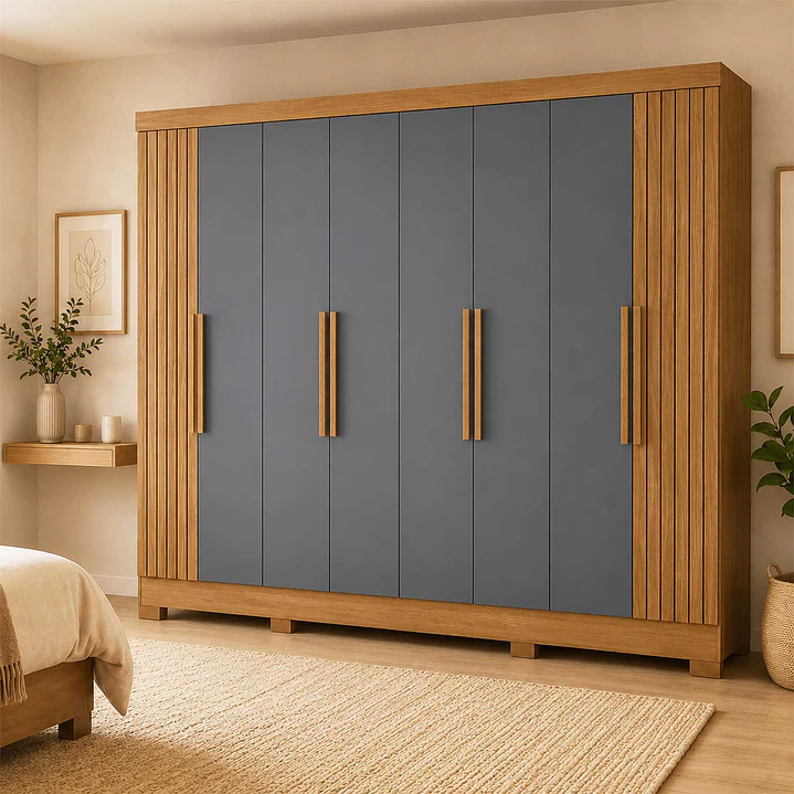 Closet 8 puertas Diplomata ripado Freijo / Cinza 1