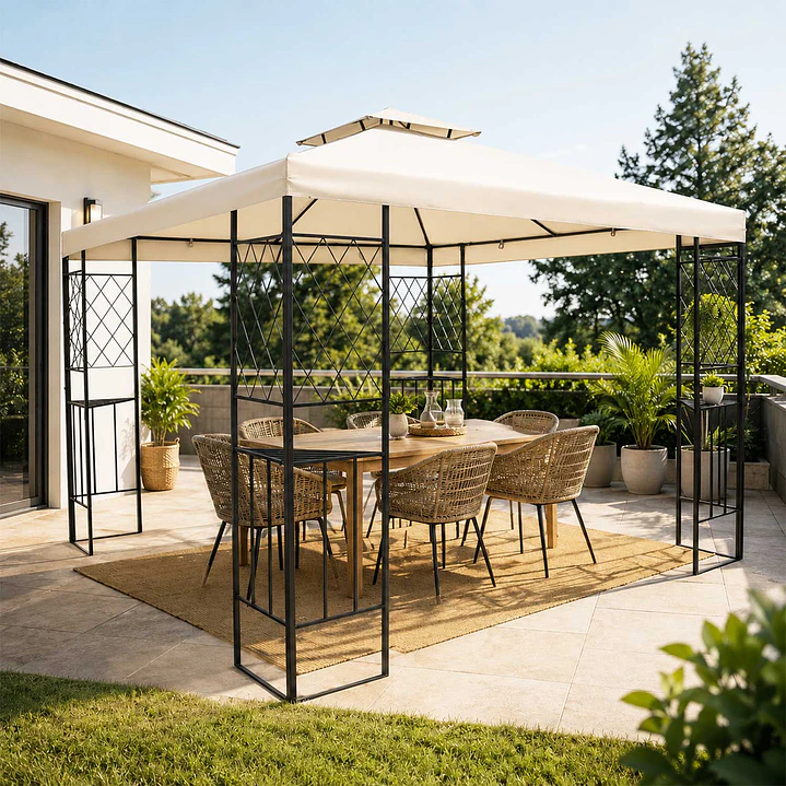 Pérgola Bahía Inglesa 3x3mt Marfil 1