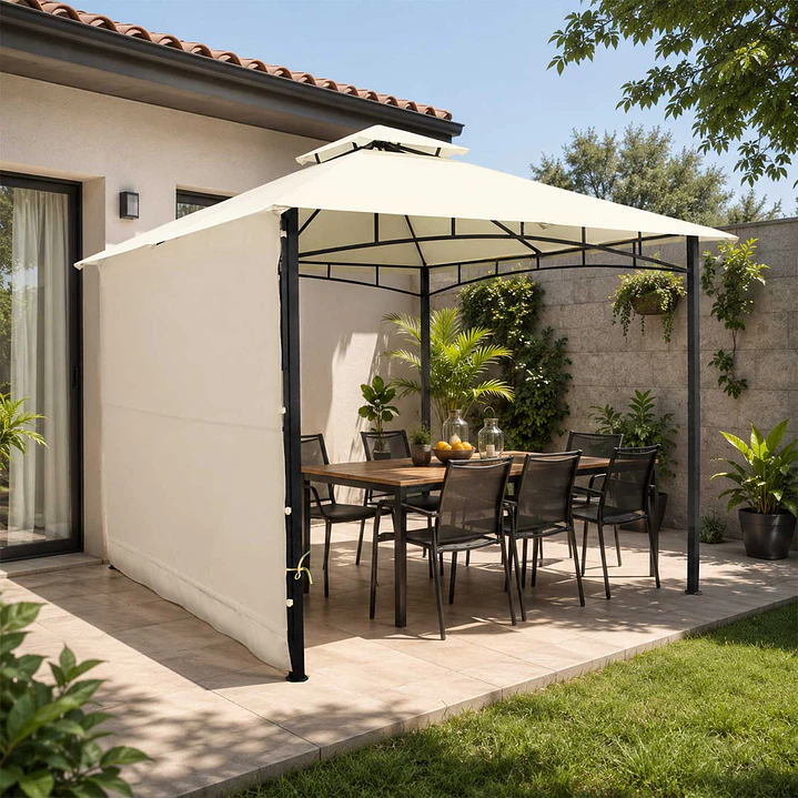 Pérgola Quintay con Lateral 3x3mt Marfil 1