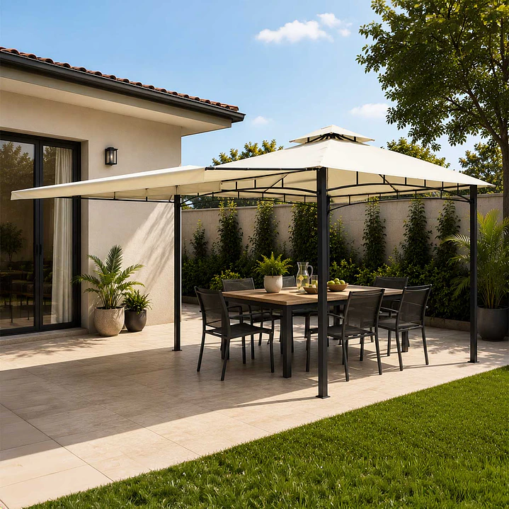 Pérgola Quintay con Lateral 3x3mt Marfil 2
