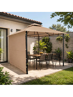 Pérgola Quintay con Lateral 3x3mt Café