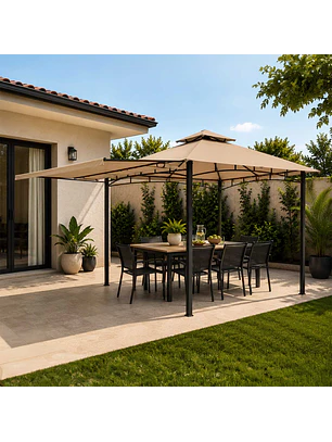 Pérgola Quintay con Lateral 3x3mt Café
