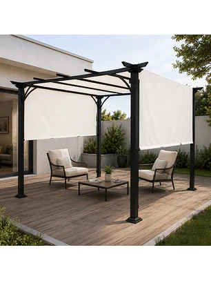Pérgola Retráctil Maitencillo 3x3 mt Marfil