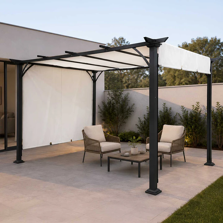 Pérgola Retractil Maitencillo 3x4 mt Marfil 1