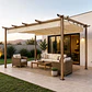 Pérgola Rústica con Tela Retráctil 3x4 mt Marfil - Miniatura 1