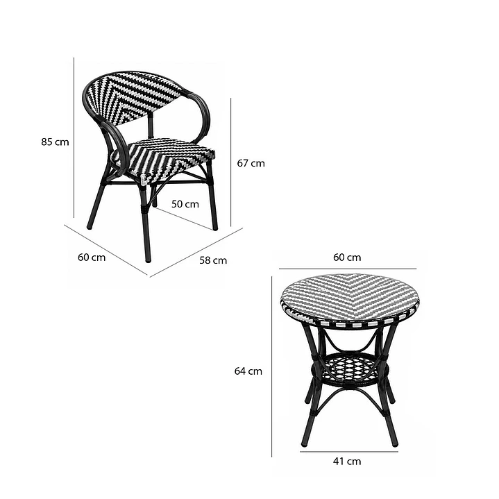 Set de Balcón Parisino Chevron 2 Personas 5