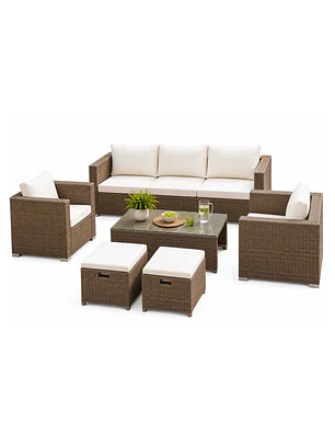 Juego de terraza Gales 7 personas Caramelo