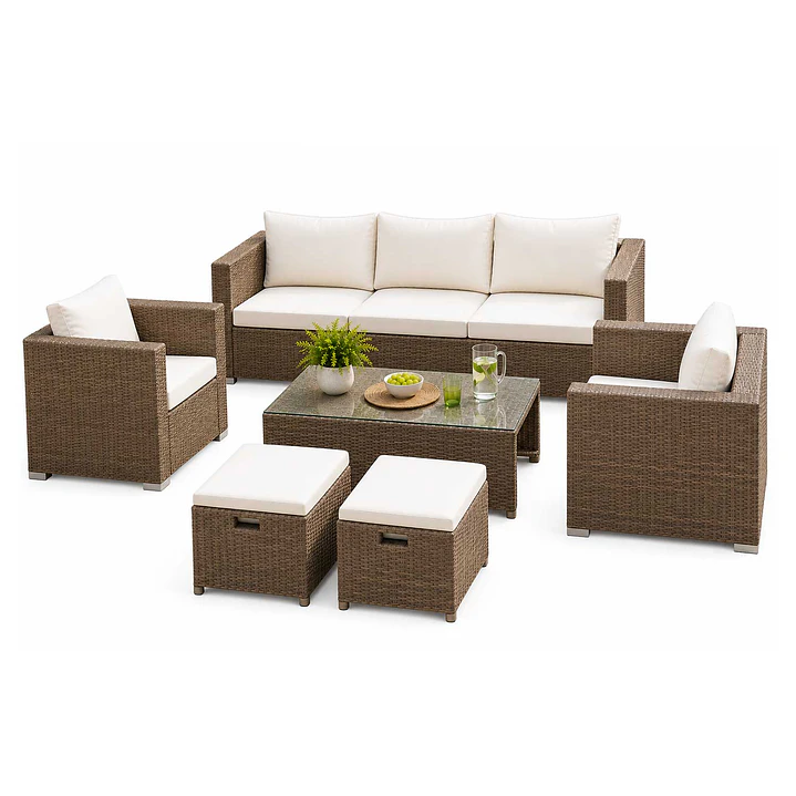 Juego de terraza Gales 7 personas Caramelo 2