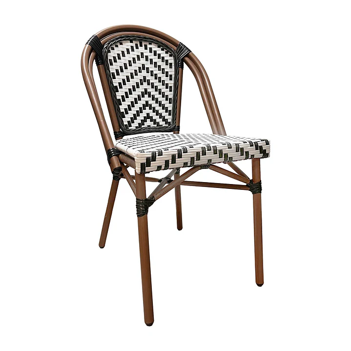 Silla Parisina Chevron Blanco/Negro 2