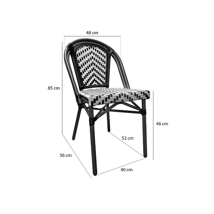 Silla Parisina Chevron Blanco/Negro 6