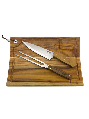 Set Parrillero Tabla + Cuchillo + Tenedor