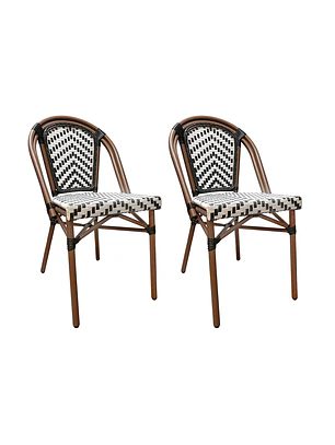 Silla Parisina Chevron Blanco/Negro 2 Unidades