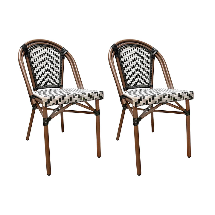 Silla Parisina Chevron Blanco/Negro 2 Unidades 1