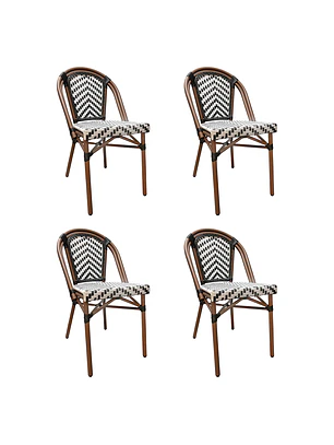 Silla Parisina Chevron Blanco/Negro 4 Unidades