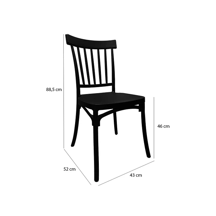 Pack 2 Silla Windsor Danubio negra 6