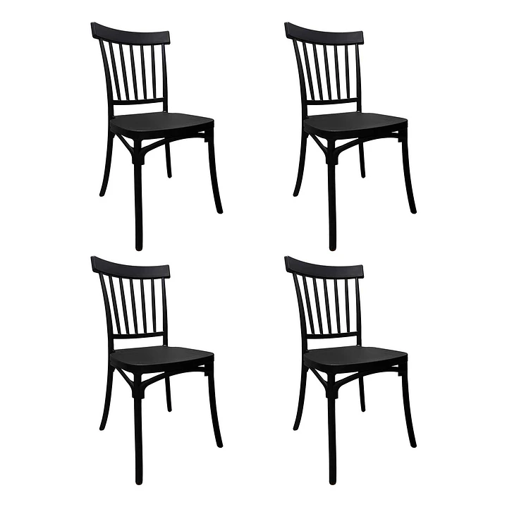 Pack 4 Silla Windsor Danubio negra 1