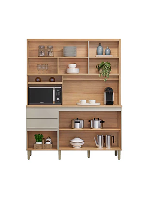 Kit Cocina Austin 1,65m Jequitiba / Gris Matte