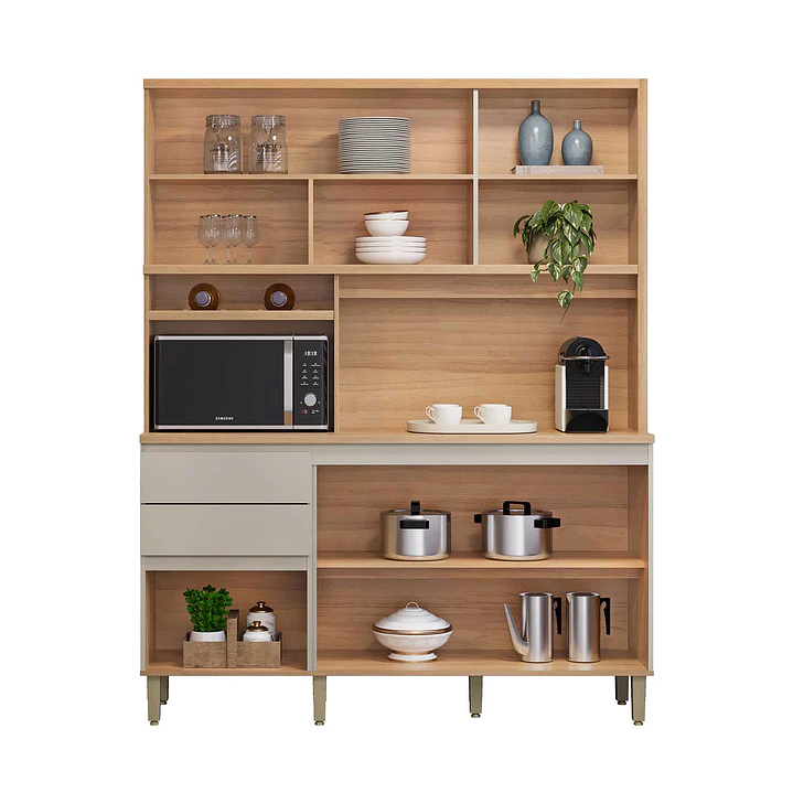 Kit Cocina Austin 1,65m Jequitiba / Gris Matte 2