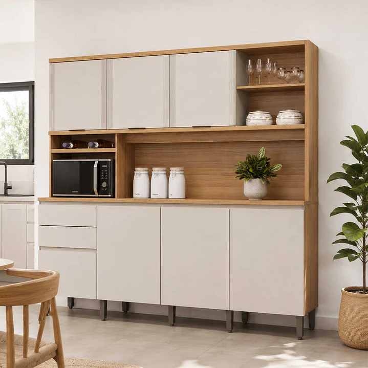 Kit Cocina Austin 2,20m Jequitiba / Gris Matte 1