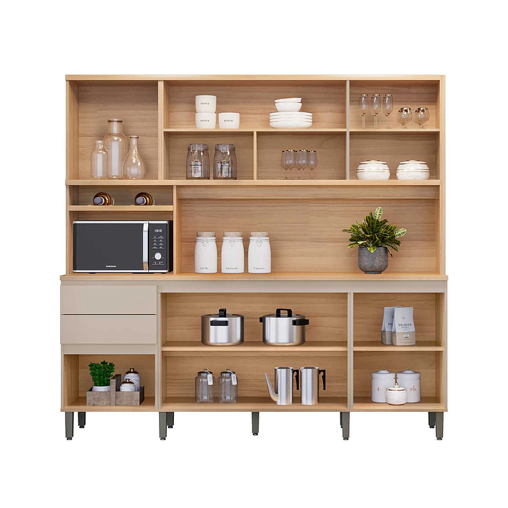 Kit Cocina Austin 2,20m Jequitiba / Gris Matte 2